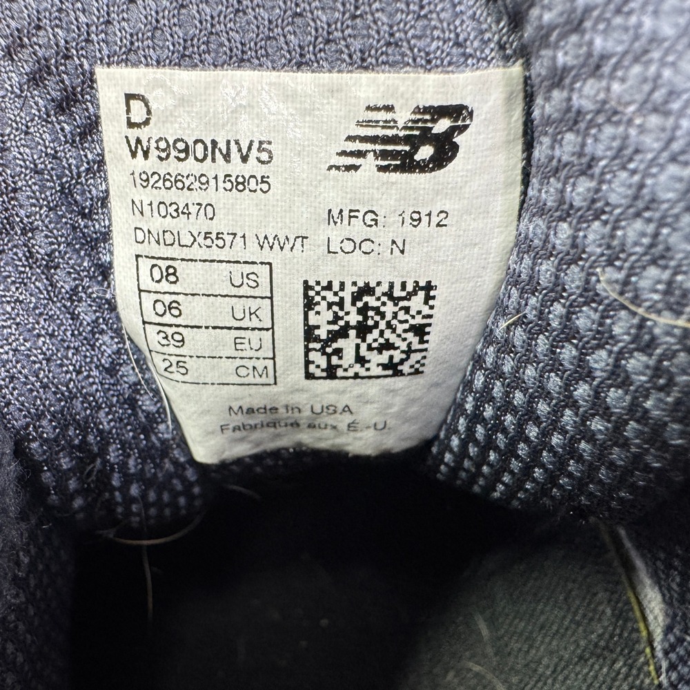 New Balance 990v5 Women 8 Wide Navy Blue Suede Running Shoes W990NV5 Made in USA - Picture 5 of 9